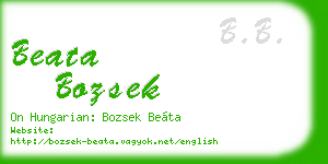 beata bozsek business card